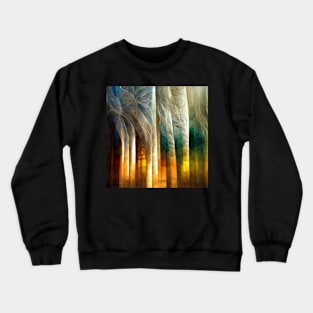 Abstract Birch Trees Stained Glass Crewneck Sweatshirt